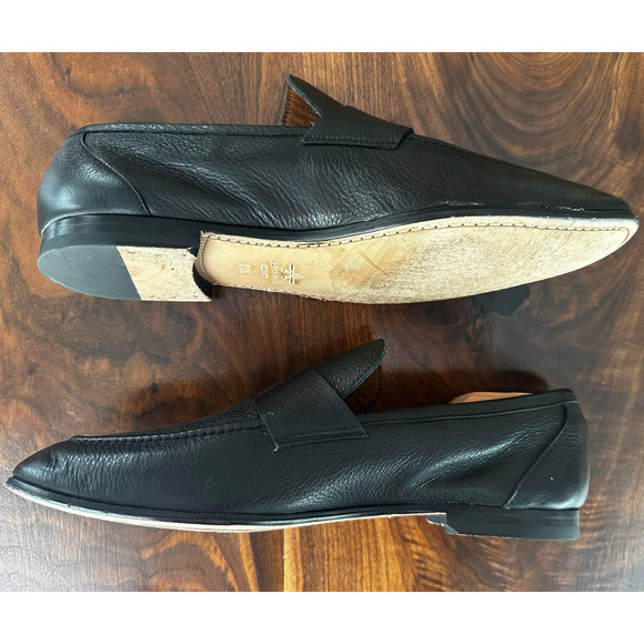 Aquatalia loafer in black leather, US 11.5
